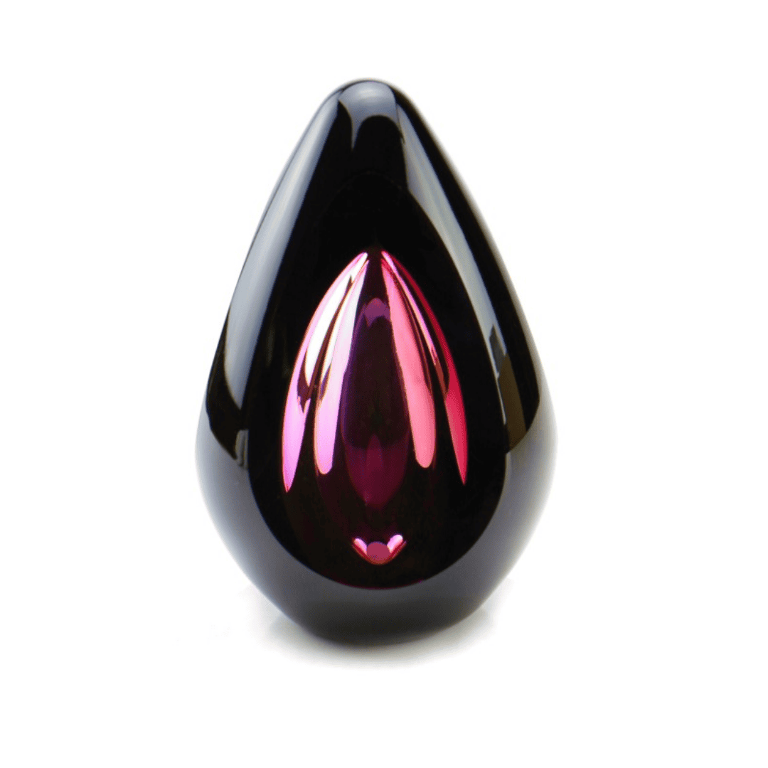 urn zwart rood van glas urnenhemel