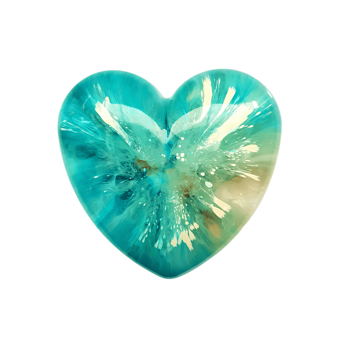 Gegoten urn met as en epoxy resin